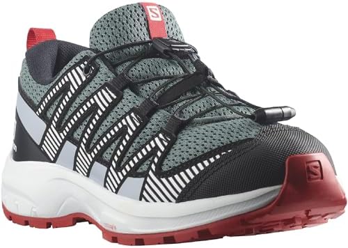 Salomon XA PRO V8 Trail Running Shoes, Stormy Weather/Zen Blue/Goji Berry, 1 Little Kid | Image 2