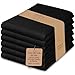 Urban Villa Kitchen Towels, Premium Quality,Solid Satin Weave 100% Cotton Dish Towels, Ultra Soft (Size: 20X30 Inch), Black Highly Absorbent Bar Towels & Tea Towels - (Set of 6)
