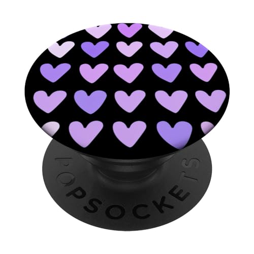 Cute Purple hearts pattern Cover For Women Girls PopSockets PopGrip Intercambiable
