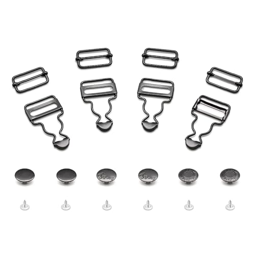 Boucles globales 25mm SEMINI en laiton massif noir pour bretelles et jeans