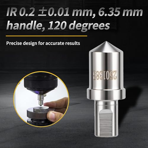 Telituny Rockwell Indenter HRC-3, 120°±30’ Diamant-Eindringkörper, Härteprüfer Indenter mit 6,35mm Schaft, Diamant Rockwells Indenter, für Materialien mit hoher Härte (HRC-3)