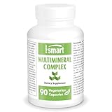 SuperSmart - Multimineral Complex Supplement (Full Spectrum) - with Magnesium, Zinc, Boron, Calcium, Chromium, Selenium, Iodine, Potassium | Non-GMO & Gluten Free - 90 Vegetarian Capsules