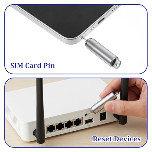 Image of Premium SIM Card Ejector Pin with Mobile Cleaning Kit for Smartphones, Android, iPhone, AirPods, Tablets, Durable Metal, Compact, Travel-Friendly Tech Accessory - Silver