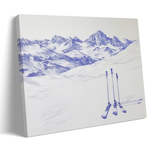 Peinture aquarelle montagne enneigée DEBAOKA 60x90