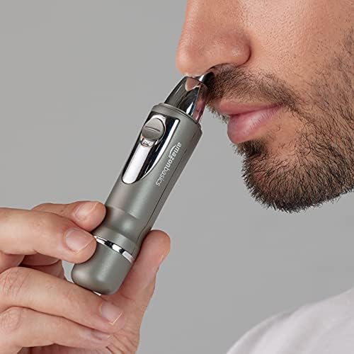 Amazon Basics LED Electric Nose and Ear Hair Trimmer with Stand - Black
