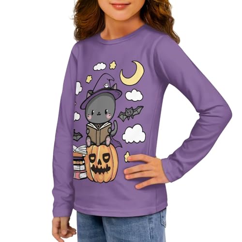 Image of Girls Long Sleeve T Shirt Cute Cartoon Crewneck Shirt for Kids 3-16Y Fall Winter Clothes