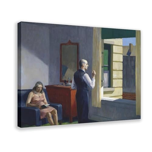 Impression sur toile Hotel by A Railroad Edward Hopper cadre suspendu 61x91cm