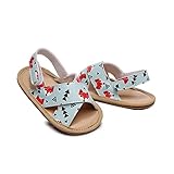 Generic Turnschuhe 25 Kleinkind Jungen Mädchen Offene Zehe Cartoon Bedruckte Schuhe Erste Schuhe Sommer Kleinkind Flache Sandalen Elefanten Lauflernschuhe (Blue, 6-12 Months)
