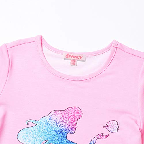 QPANCY Summer Pajamas for Girls Pjs Sets Short Sleeve Summer Sleep Night Shirt Clothes3