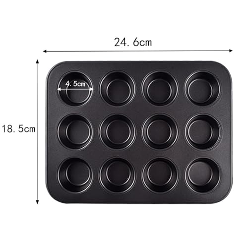 Cupcake Pan Cupcake Pan 6/12 cavità riutilizzabile Non- Bakeware Acciaio al carbonio Cucina Biscotti Muffin Vassoio Pan Forniture Panetteria Teglia Teglia Stampo - immagine 3