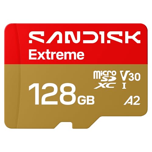 SANDISK 128GB Extreme microSD UHS-I Card - Up to 245MB/s Read Speed and 120MB/s Write Speed, 5.3K...