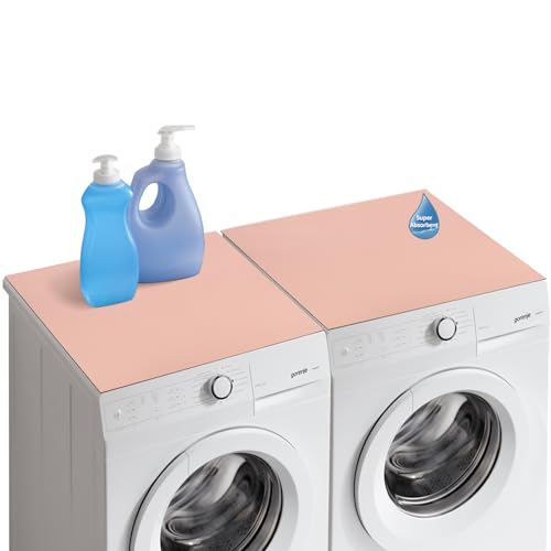 Washer Dryer Countertop Top Protector Set of 2,27 x 27 Inches Anti-scratch Washing Machine Cover Mat (Beige)