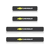 MKPMRAT 4 Stück Kohlefaser Einstiegsleisten Türschweller Aufkleber, für Chevrolet Colorado Cruze Spark Captiva Malibu Trax Aveo, Autoschutz Schwellenaufkleber AntiKratz Auto Styling Zubehör