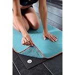 Eunzel Hot Yoga Towel - Microfiber Non Slip Yoga Mat Towel with Grip Dot Sweat Absorbent Towel for Hot Yoga, Pilates and Fitness 72" x 24", Dark Cyan/Orange - Image 5