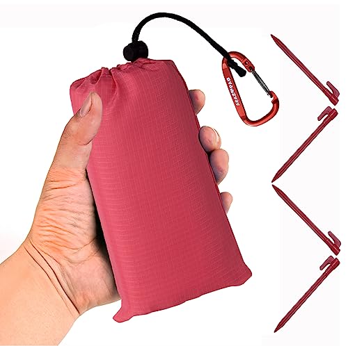 Lona impermeable para camping, ultraligera para camping, senderismo y actividades al aire libre (rojo)
