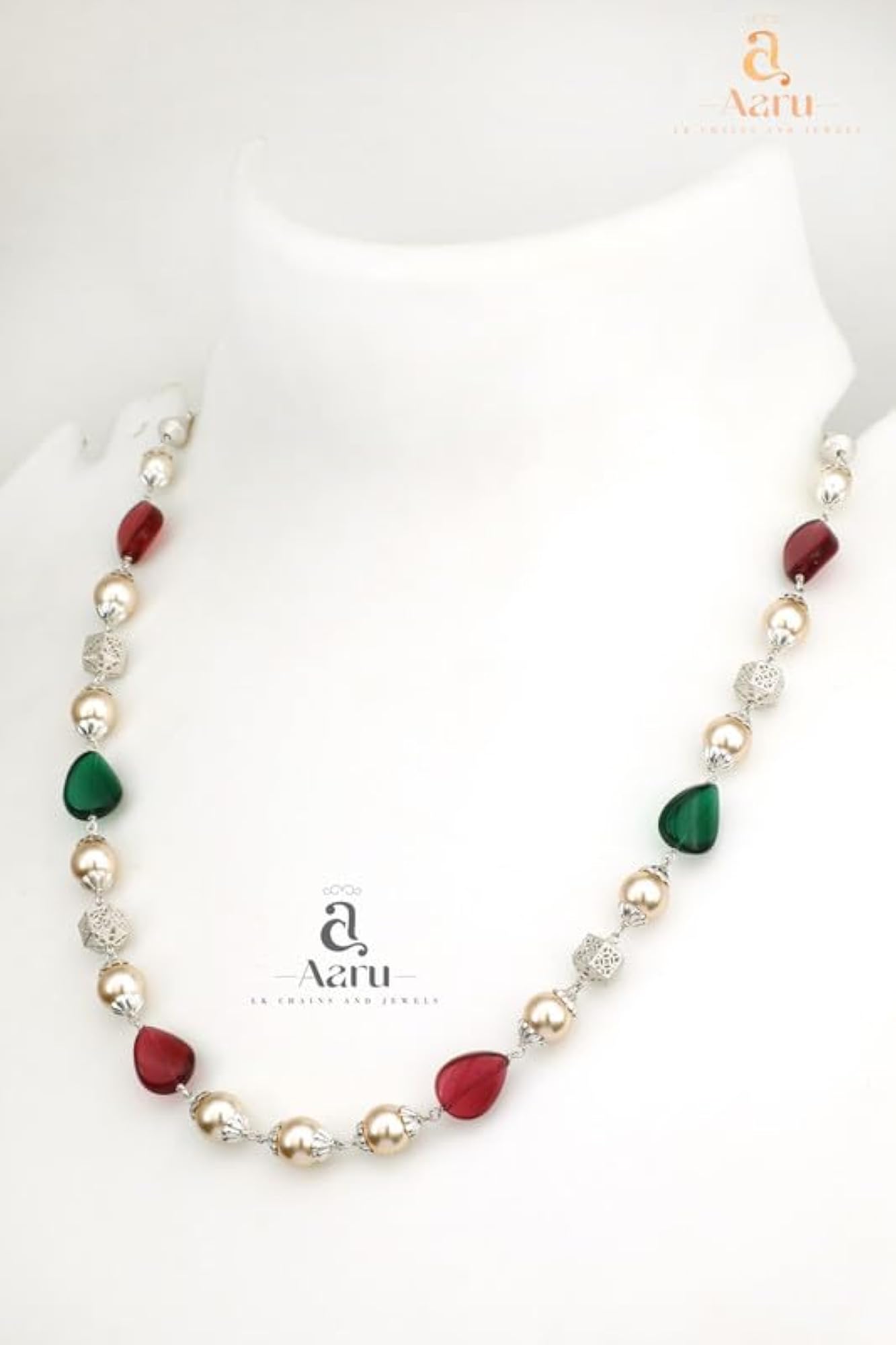 Women's 925 Sterling Silver Cat's Eye Beaded Necklace