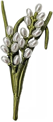 Broches vintage con hojas de perlas sintéticas, broches de solapa esmaltados verdes, broche de moda para plantas, flores, broche, accesorios de
