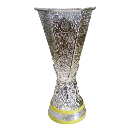 YYDSTES Réplica do troféu da liga europa, troféus de campeões de clubes de futebol europeus, decoração para a casa escritório ornamentos de exposição presentes de lembrança para fãs, 16 cm
