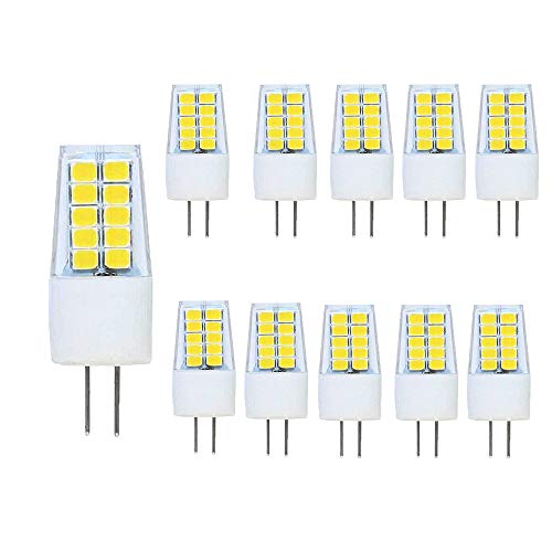 OUGEER 10 Stück Energiesparende G4 3W LED Birne, 30 SMD 2835,kaltweiß 6000K, 300lm, AC 220-240V LED-Lampen Ersatz 30W Halogenlampe