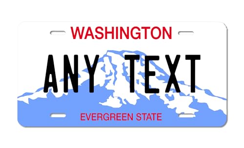 Carpe Diem Designs Custom State License Plate - 6X12 Full Size Personalized Plates for Front of Car, Wheelchair, Signage, Rust-Free, Aluminum Front License Plate, Made in The USA (Washington)