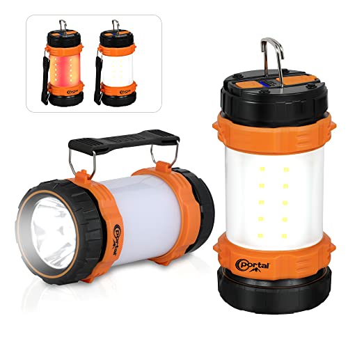 Portal Camping Lantern Rechargeable, Portable Led Flashlight Lantern, Camping Light For Power Outages, Emergency, Outdoor Hiking, Hurricane, Survival, 2-In-1(500Lm, 4400Mah) #TOP27