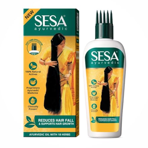 SESA Ayurvedic Hair Oil With Bhringraj & 17 Rare Herbs With Coconut Oil and 4 Nourishing Oil For...