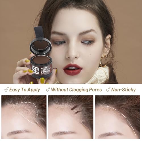 SOVONCARE Instantly Hairline Powder-Maycheer Conceals Gray Hair Loss Shadow Coverage Magic Color Root Touch Up for Women & Men Hazel Brown 0.35 oz - Thumbnail 4
