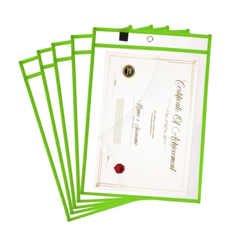 Fundas de plástico transparente 33x25.4cm portabonos reutilizables verde marca PATIKIL