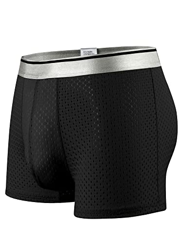 Men's Plus Size Ice Silk Breathable Boxer Briefs Mesh Athletic Sports Underwear For Big & Tall Guys 3-Pack Max 7XL4