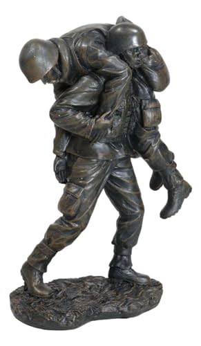 Ebros Gift Hacksaw Ridge Military Soldier Carrying A Wounded Brother Figurine 7.25" H Marine Special Unit Medic War Hero Courage Bravery Self Sacrifice Memorial Sculpture - Thumbnail 4