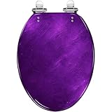 Elongated Toilet Seat Abstract textured light purple Resin Toilet Seat Slow Quiet Close with Quick-Release Hinges Toilet Seat with Cover Easy to Clean Install