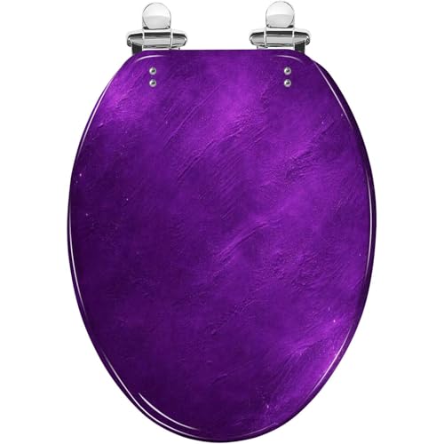 Elongated Toilet Seat Abstract textured light purple Resin Toilet Seat Slow Quiet Close with Quick-Release Hinges Toilet Seat with Cover Easy to Clean Install
