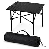 e-NAYA Mesa Camping Plegable compacta y Resistente hasta 70 kg – Mesa 54 * 50 * 50 portátil Ligera con Montaje rápido en 20 Segundos y Bolsa de Transporte para Playa, Camping y Caravana