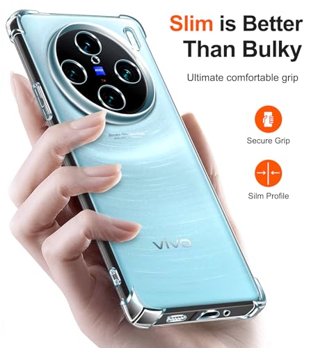 Image of CoverLine Plain Flexible Ultra Clear TPU Soft Anti Dust Shockproof Slim Raised Bumper Protection Back Case for Vivo X100 Pro (Transparent)
