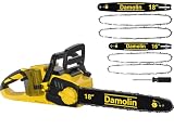 40V(20V*2) 16'+18' 2-IN-1 Brushless Chainsaw Cordless, Electric Powered Chainsaw Compatible with Dewalt Battery with Auto Oiler & Safety Lock Brake, for Tree Trimming Branch Wood Cutting(ONLY TOOL)