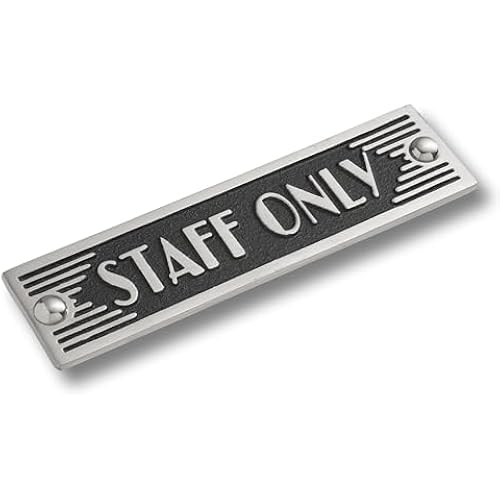 The Metal Foundry Staff Only Metal Door Sign. Art Deco Style Home Décor Accessories Door Or Wall Aluminium Plaque. Handmade In England.