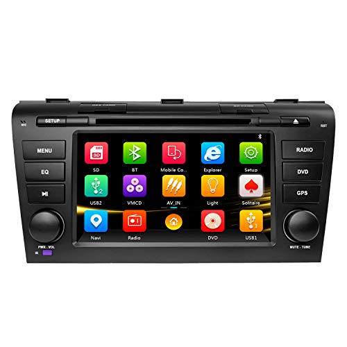 NVGOTEV Car Radio DVD Player Navigation Fits for Mazda 3 2004-2009 Auto Audio GPS Bluetooth Multimedia Stereo