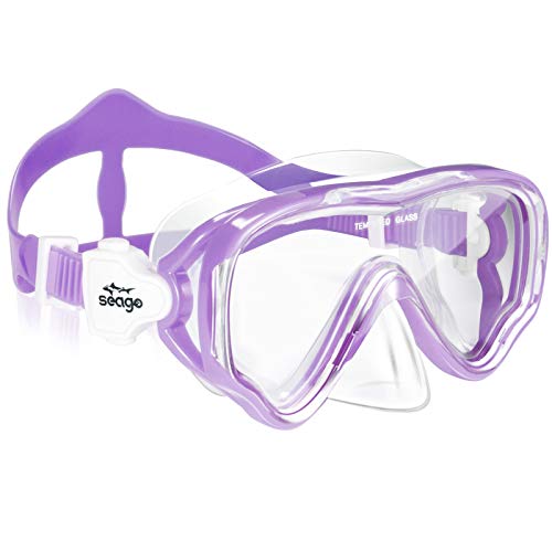 Kids Snorkel Mask Swim Diving Scuba Mask Snorkel Gear for Kids Boys Girls Youth, Anti-Fog 180Â° Panoramic View Soft Silicone Skirt Kids Pool Underwater Swim Goggles with Nose Cover, Snorkel Equipment