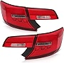 LSAILON Tail Light Assembly Replacement For 2012-2014 For Toyota Camry Black Housing Red Lens