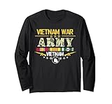 Vietnam Veteran War Army T Shirt for Those Who Served Long Sleeve T-Shirt, Adult Unisex, Black, X-Large