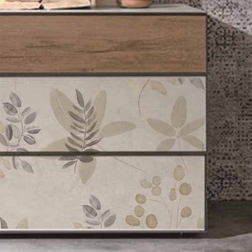 Papel tapiz autoadhesivo floral beige extraíble de plástico para pared 8