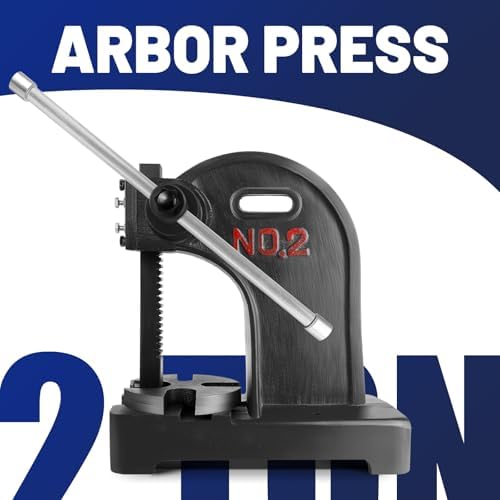 3 Ton Arbor Press - Heavy-Duty Cast Iron Manual Tool for Stamping, Bending & Forming, 12" Maximum Height, Ideal for DIY & Professional Metalworking Applications