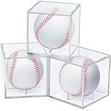 Alvailis サインボールケース 3個セット コレクションケース アクリル ディスプレイケース 防塵 UVカット付き アンチエイジング 野球ボール 劣化・変色防止 透明 保護ケース 硬式野球ボール対応 記念ボール・ホームランボールの展示に（野球なし）