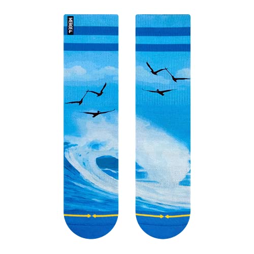 MERGE4 Dave Nelson Flying Pelicans Large Crew Socks for Men and Women Blue White Clouds Birds Comfy2