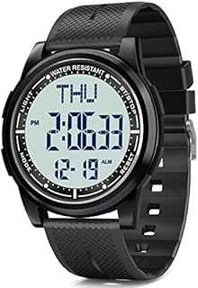 WIFORT Men Digital Watch Ultra-Thin and Wide-Angle Display, 5ATM Swimming Waterproof, Countdown Dual Time Stopwatch Backlight Alarm Mode, Fashion Metal Wrist Watches for Boys Mens