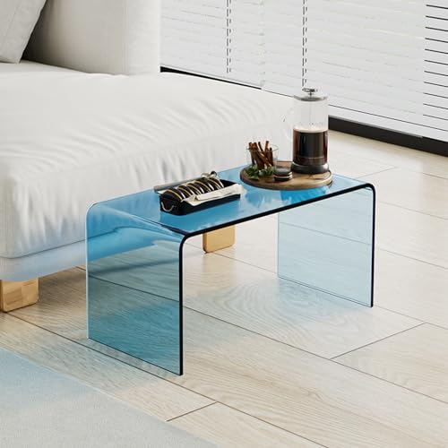 Mesa auxiliar de sofá en forma de C pequeña para dormitorio y tablero acrílico transparente 5