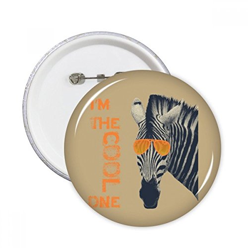 Badge bouton zèbre cool marron cadeau original et rigolo pour amateurs d'animaux