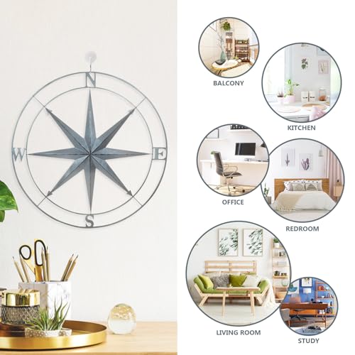 Brújula náutica de hierro anti decoloración para decorar paredes de interior 3