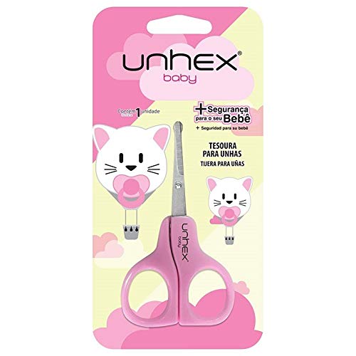 TESOURA P/UNHAS MERHEJE UNHEX BABY ROSA