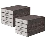 Sanding Blocks 8pcs Sanding Sponges Sandpaper for Wood Sanding Pads Sandpaper for Walls 60 80 100 120 Grits Sanding Sponge Sandpaper Block for Metal Polish Paint Furniture